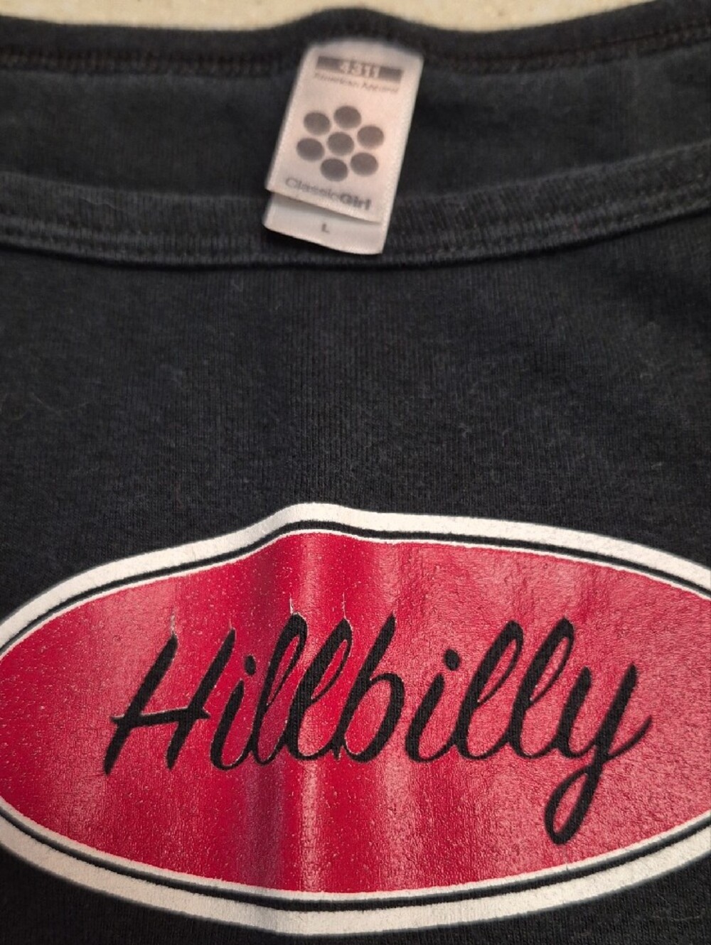 Black Tank Top with Red 'Hillbilly' Logo Jr. L. SCOTS Vintage Y2k - Picture 3 of 6